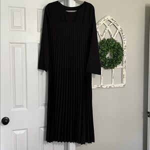 NWOT Black Pleated Dress